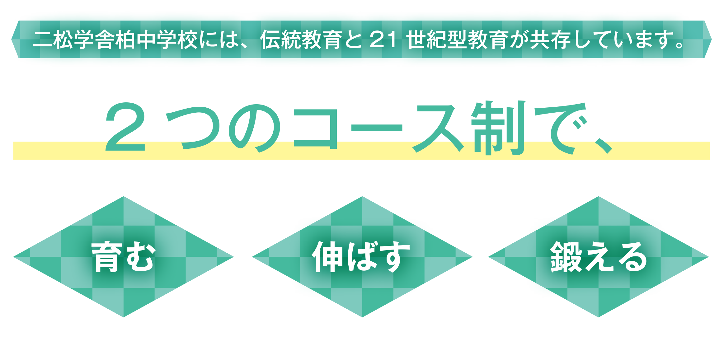 2つのコース制で、育む。伸ばす。鍛える。